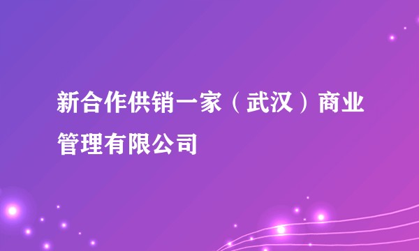 新合作供销一家(武汉)商业管理有限公司