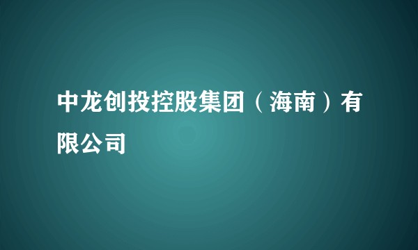 中龙创投控股集团（海南）有限公司