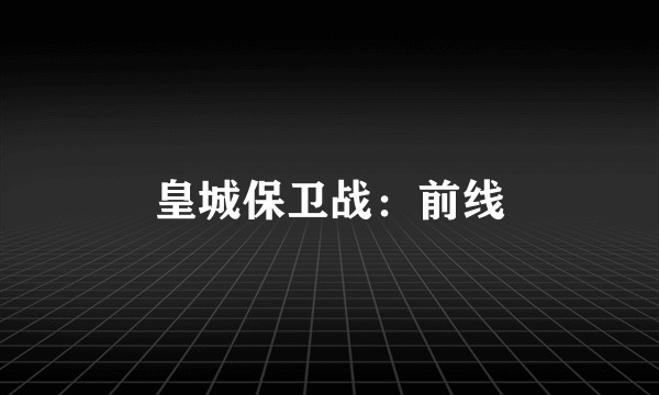 皇城保卫战：前线