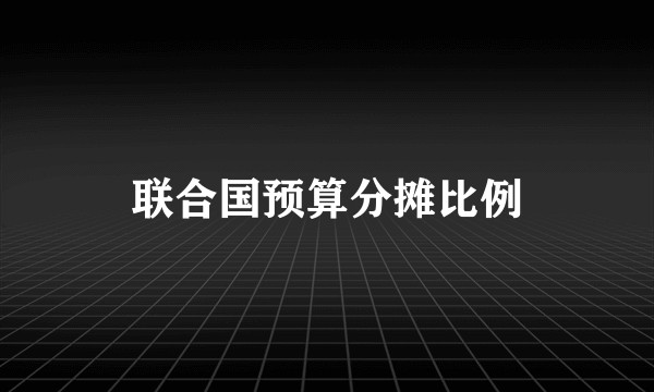联合国预算分摊比例
