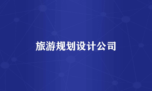 旅游规划设计公司