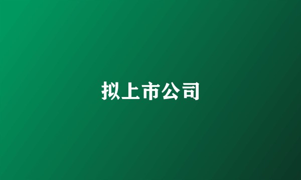 拟上市公司