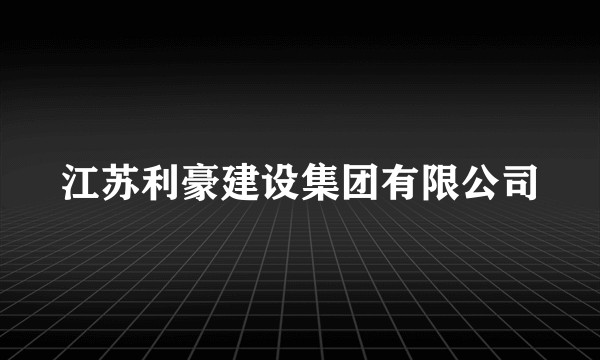 江苏利豪建设集团有限公司