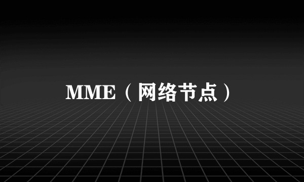MME（网络节点）