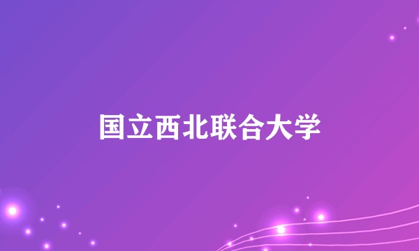 国立西北联合大学