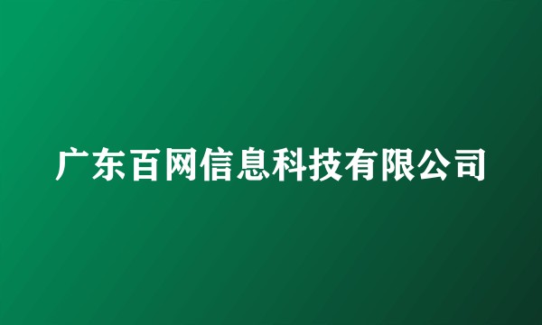 广东百网信息科技有限公司