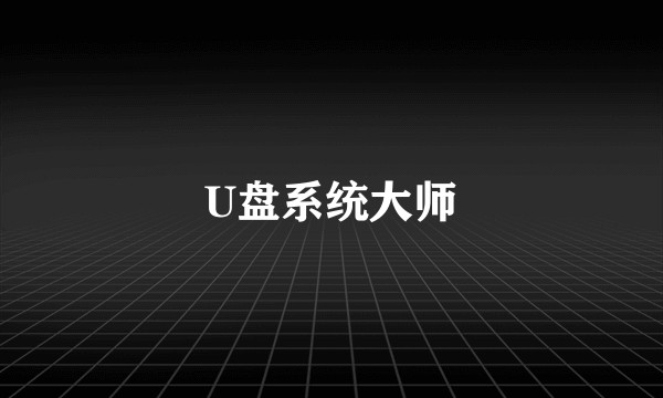 U盘系统大师