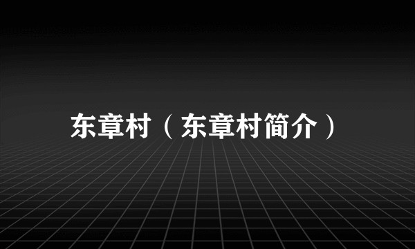 东章村（东章村简介）