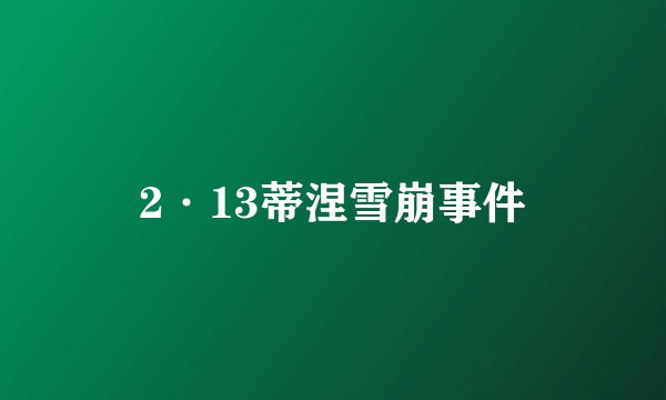 2·13蒂涅雪崩事件