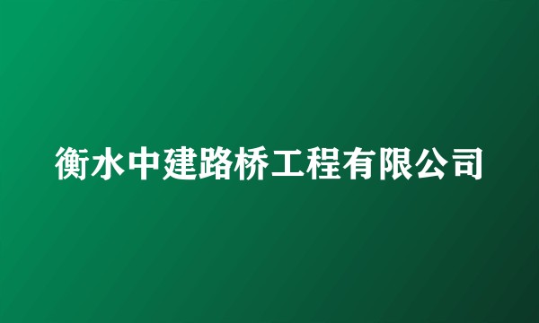 衡水中建路桥工程有限公司