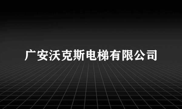 广安沃克斯电梯有限公司