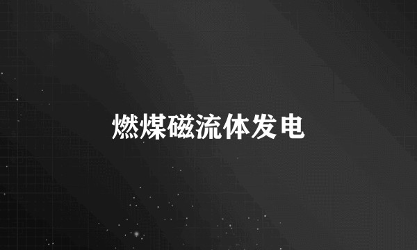 燃煤磁流体发电