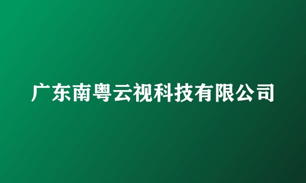 广东南粤云视科技有限公司