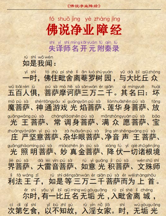 佛说净业障经