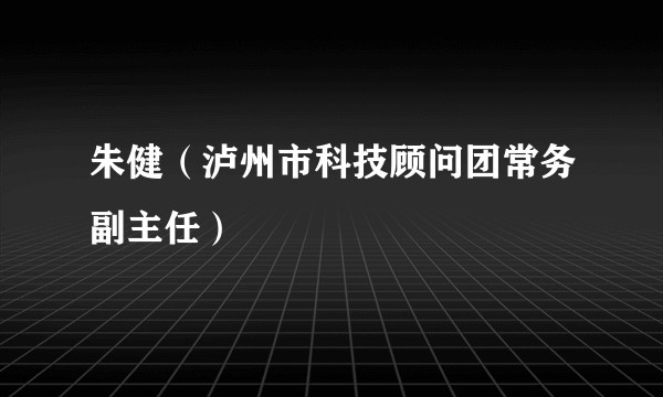 朱健(泸州市科技顾问团常务副主任)
