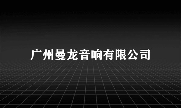 广州曼龙音响有限公司