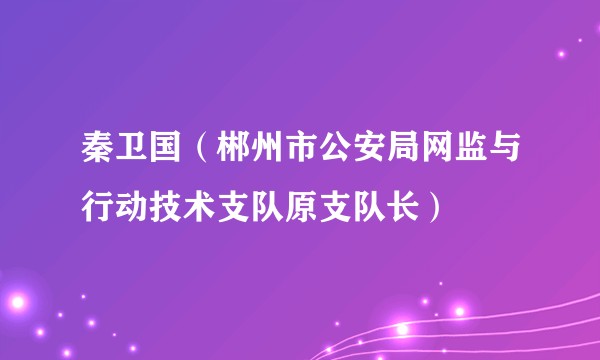 秦卫国(郴州市公安局网监与行动技术支队原支队长)