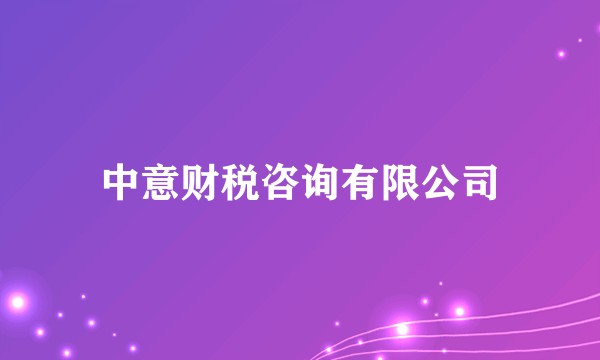 中意财税咨询有限公司