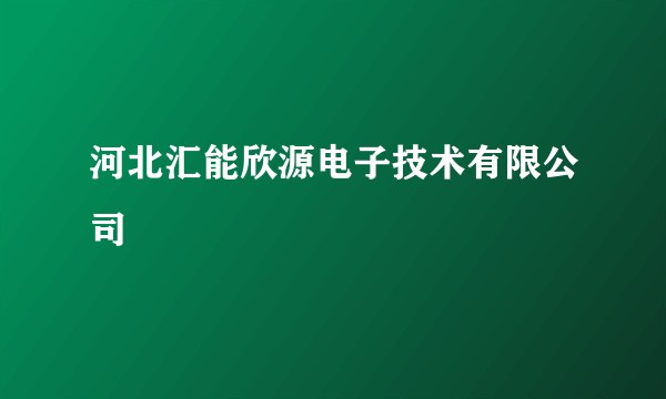 河北汇能欣源电子技术有限公司