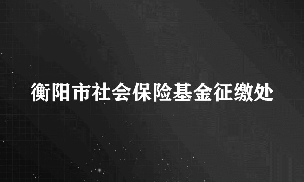 衡阳市社会保险基金征缴处