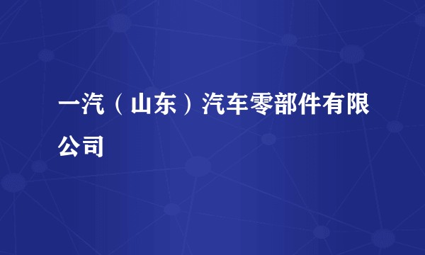 一汽（山东）汽车零部件有限公司