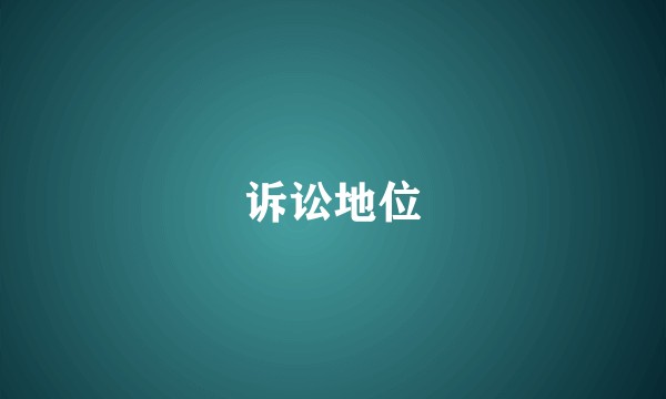 诉讼地位