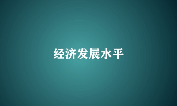 经济发展水平