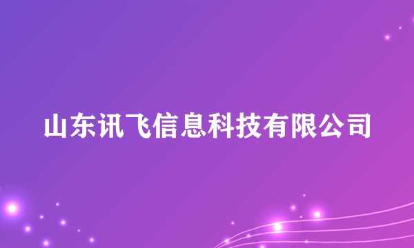 山东讯飞信息科技有限公司
