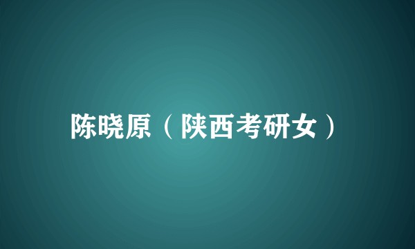 陈晓原（陕西考研女）