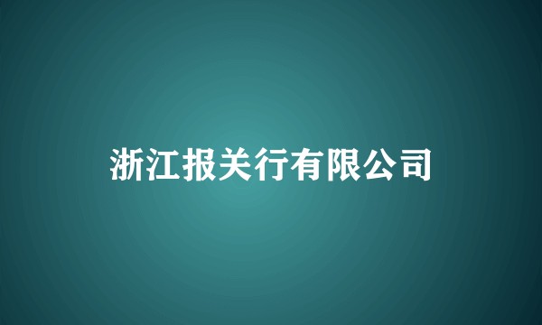 浙江报关行有限公司