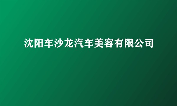 沈阳车沙龙汽车美容有限公司