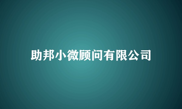 助邦小微顾问有限公司