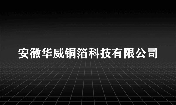 安徽华威铜箔科技有限公司