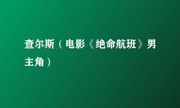 查尔斯（电影《绝命航班》男主角）