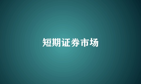 短期证券市场
