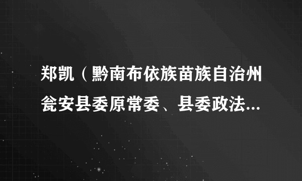 郑凯（黔南布依族苗族自治州瓮安县委原常委、县委政法委原书记）