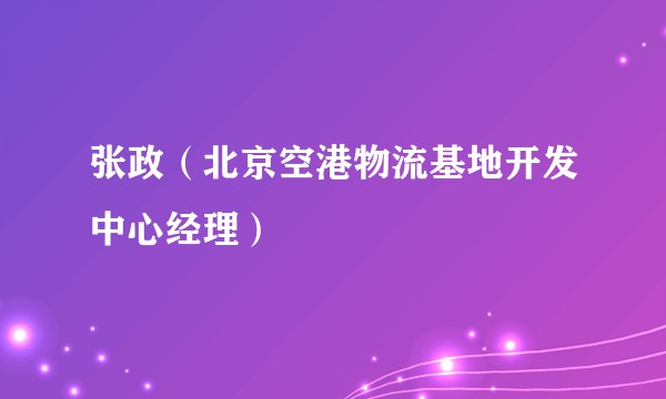张政（北京空港物流基地开发中心经理）