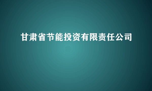 甘肃省节能投资有限责任公司
