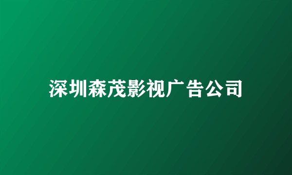 深圳森茂影视广告公司