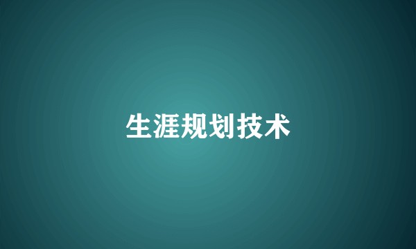 生涯规划技术