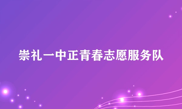 崇礼一中正青春志愿服务队