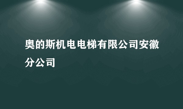 奥的斯机电电梯有限公司安徽分公司