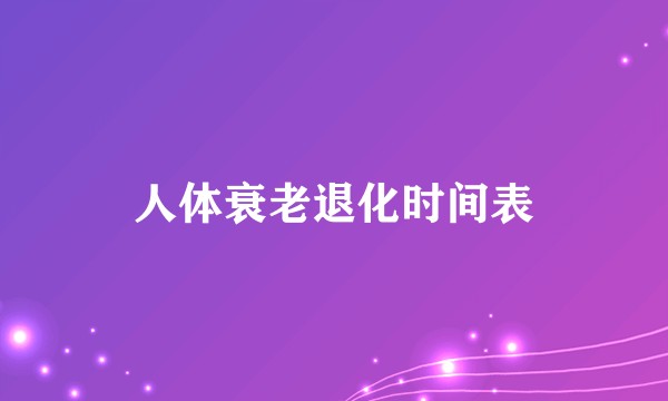 人体衰老退化时间表