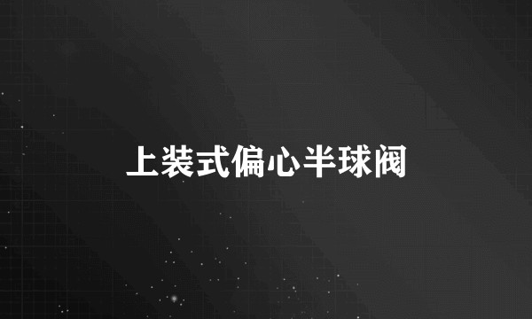 上装式偏心半球阀