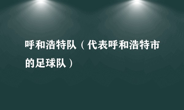 呼和浩特队（代表呼和浩特市的足球队）