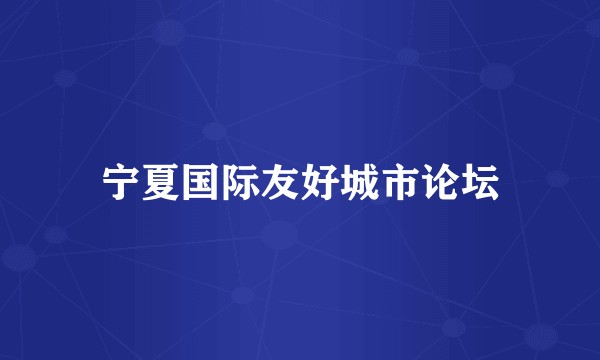 宁夏国际友好城市论坛