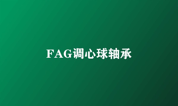 FAG调心球轴承