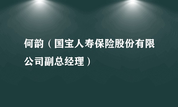 何韵(国宝人寿保险股份有限公司副总经理)