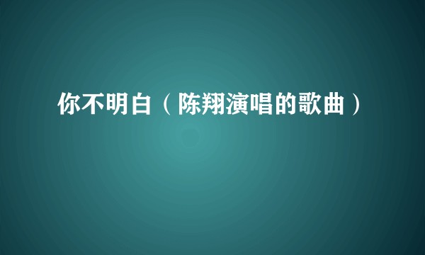 你不明白（陈翔演唱的歌曲）