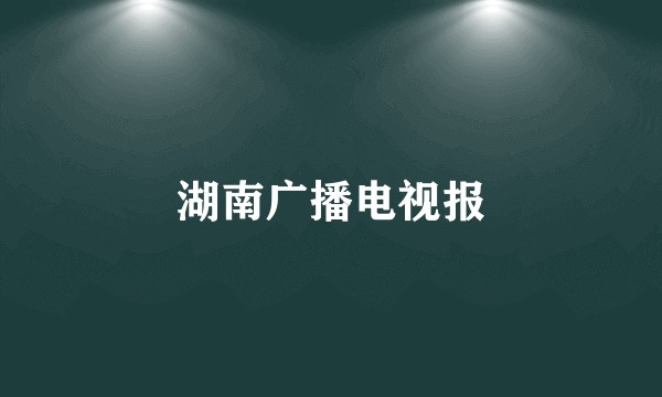 湖南广播电视报